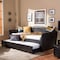 Baxton Studio London Brown Arched Back Sofa Twin Daybed with Roll-Out Trundle Bed 125-6928 - alternate 2